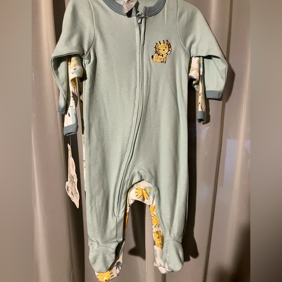 🦁 NWT 🦁 0-3 months Little Beginnings Baby Set of 2 bodysuit onesies bundle lot - Picture 4 of 4